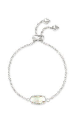 Elaina Delicate Chain Bracelet Rhodium Glass