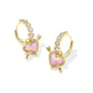 Ari Heart Arrow Huggie Earrings Pink Opalescent Resin