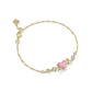 Ari Heart Arrow Tennis Bracelet Gold Pink Opalescent Resin
