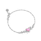 Ari Heart Arrow Tennis Bracelet Silver Pink Opalescent Resin
