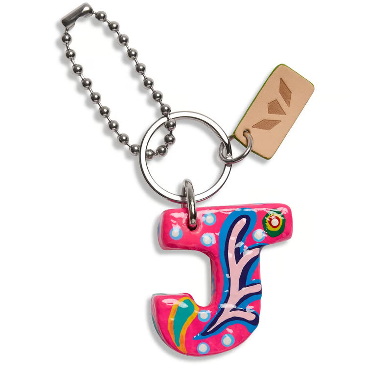 Paper Mache Alphabet Charm Pink