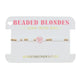 Beaded Blondes jewelry display card with gold and pink jewelry 