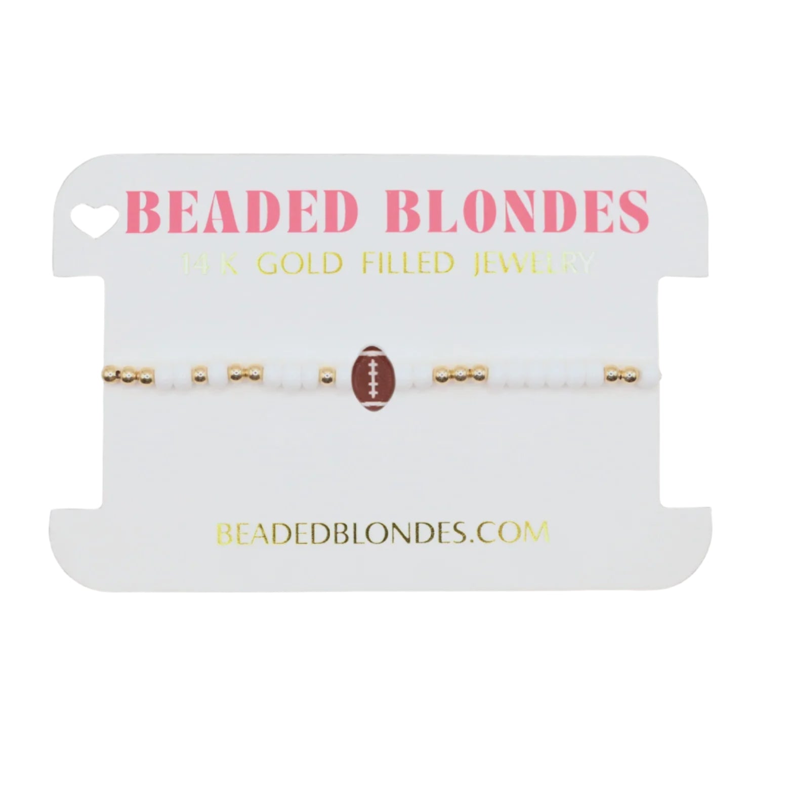 Display card with 'Beaded Blondes' jewelry