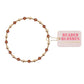 Beaded bracelet with a 'Beaded Blondes' tag on a white background