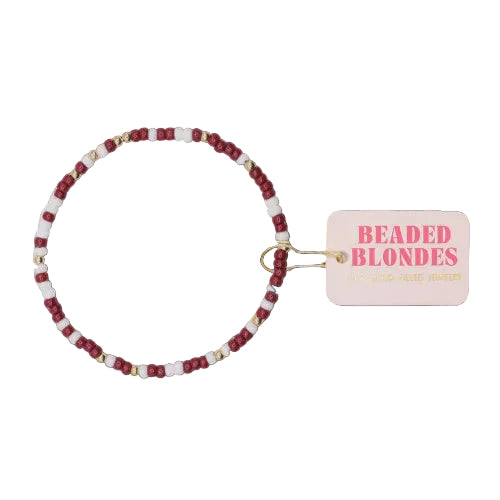 BB Maroon and White Game Day Sprinkle Bracelet Standard