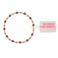 Beaded bracelet with a 'Beaded Blondes' tag on a white background