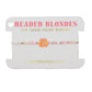 Beaded blondes jewelry card with a bracelet on a white background