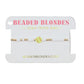Beaded Blondes jewelry display card with a bracelet featuring a softball charm on a white background.