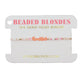 Beaded blondes jewelry card with a bracelet on a white background