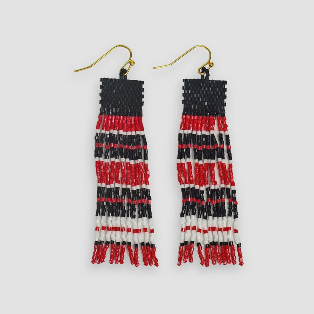 Billie Game Day Mixed Horizontal Beaded Earring Red/Black