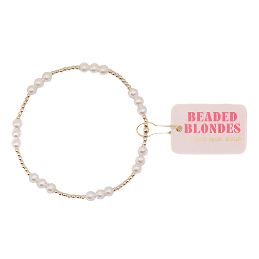 BB ILY Pearl in Gold Bracelet Extended