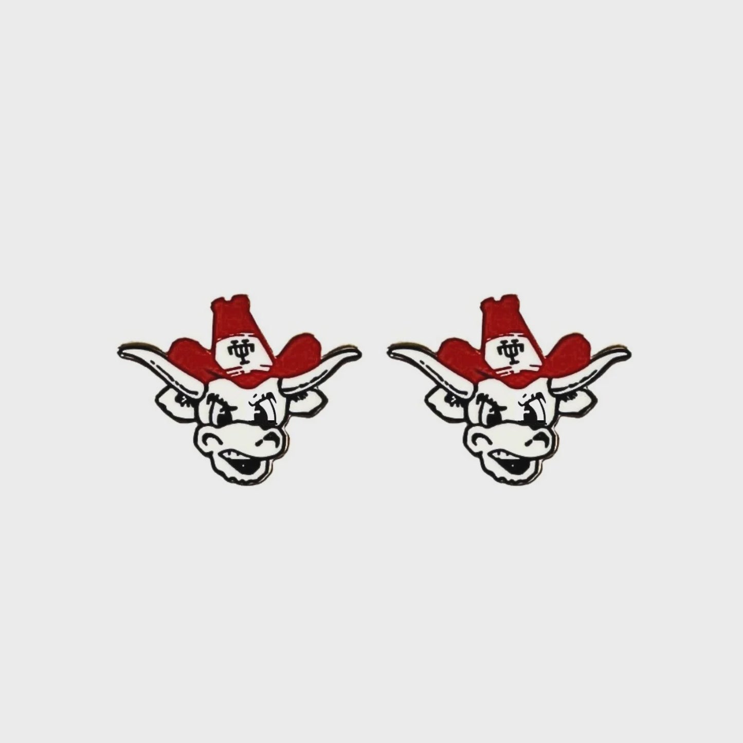 College Vault Texas Mascot Stud Earrings