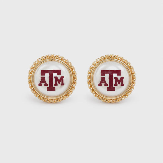Texas A&M Pearl Studs