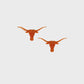 Texas Burnt Orange Glitter Longhorn Studs