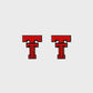 Texas Tech Red and Black Vintage Double T Studs