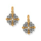 Alcazar Heart Two Tone Post Drop Earrings