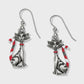 Candy Cane Cat Earrings