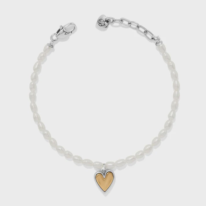 Cascade Embrace Pearl Heart Bracelet