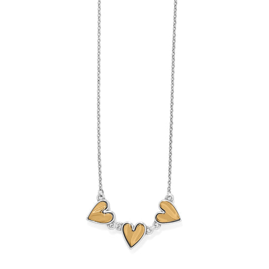 Cascade Trio Heart Mini Necklace