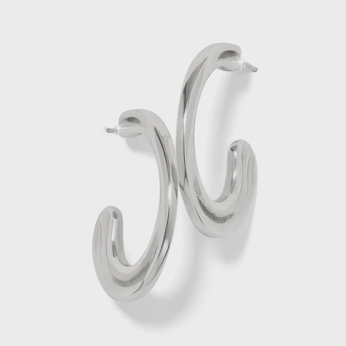 Cascade Hoop Earrings Silver