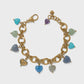 One Heart Multi Heart Bead Link Bracelet