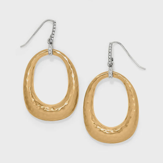 Meridian Geo Open Hoop French Wire Earrings Gold