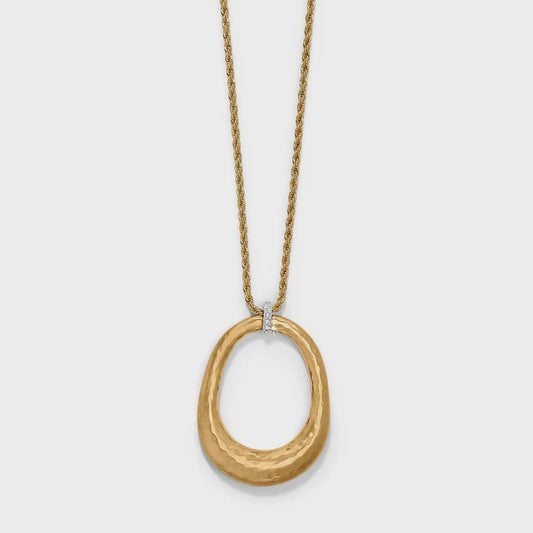Meridian Geo Open Ring Pendant Necklace Gold
