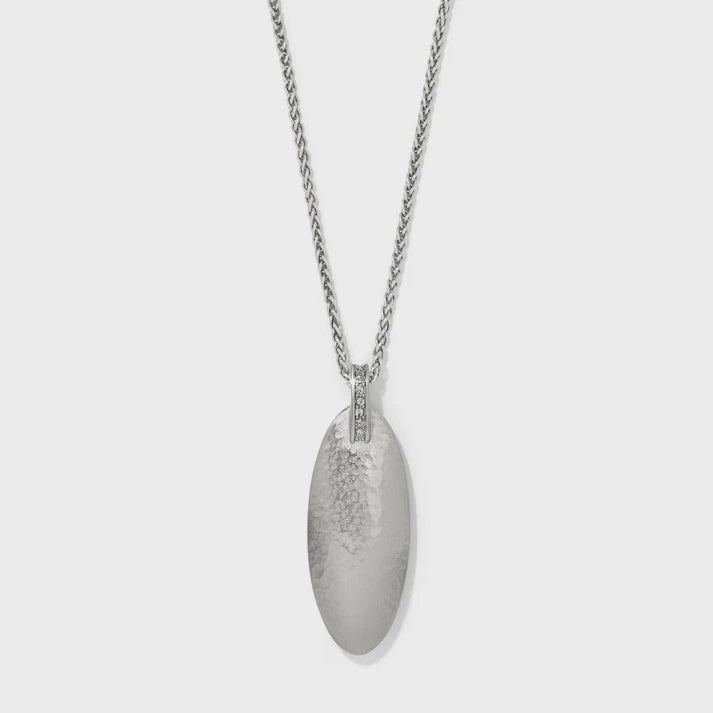 Meridian Orbit Oval Necklace Silver