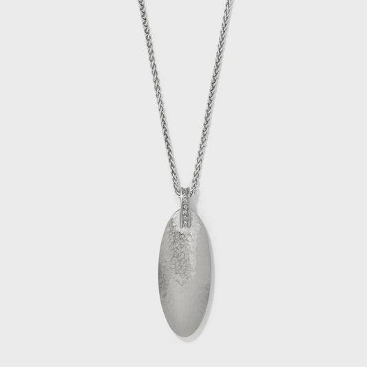 Meridian Orbit Oval Necklace Silver