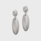 Meridian Orbit Oval Post Drop Earrings Silver