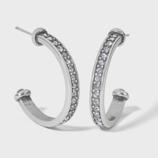 Meridian Zenith Medium Hoop Earrings Silver