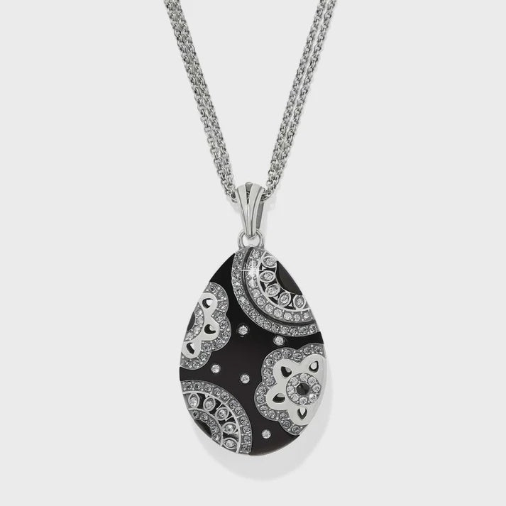 Flora Black Reversible Convertible Necklace