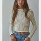 Seamless Jacquard Top Cream
