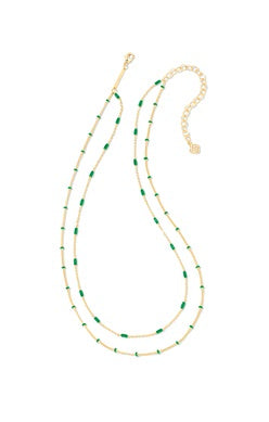Dottie Multi Strand Necklace Gold Emerald