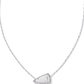 Cheer Short Pendant Necklace Silver White MOP