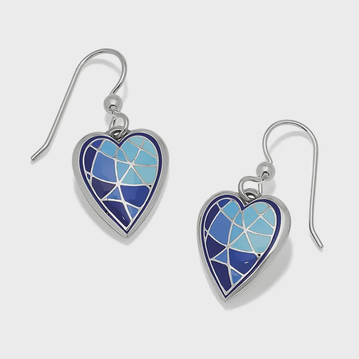 Colormix Heart Blues French Wire Earrings
