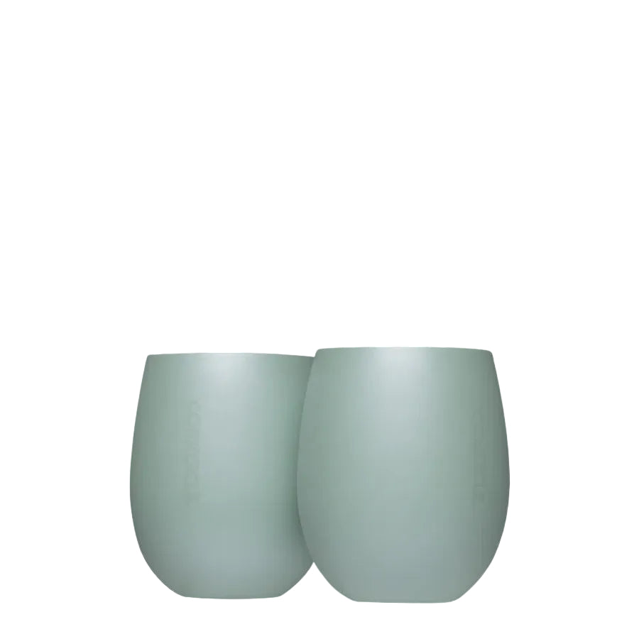 Corkcicle Sommelier 12 oz Stemless Set Ceramic Thyme