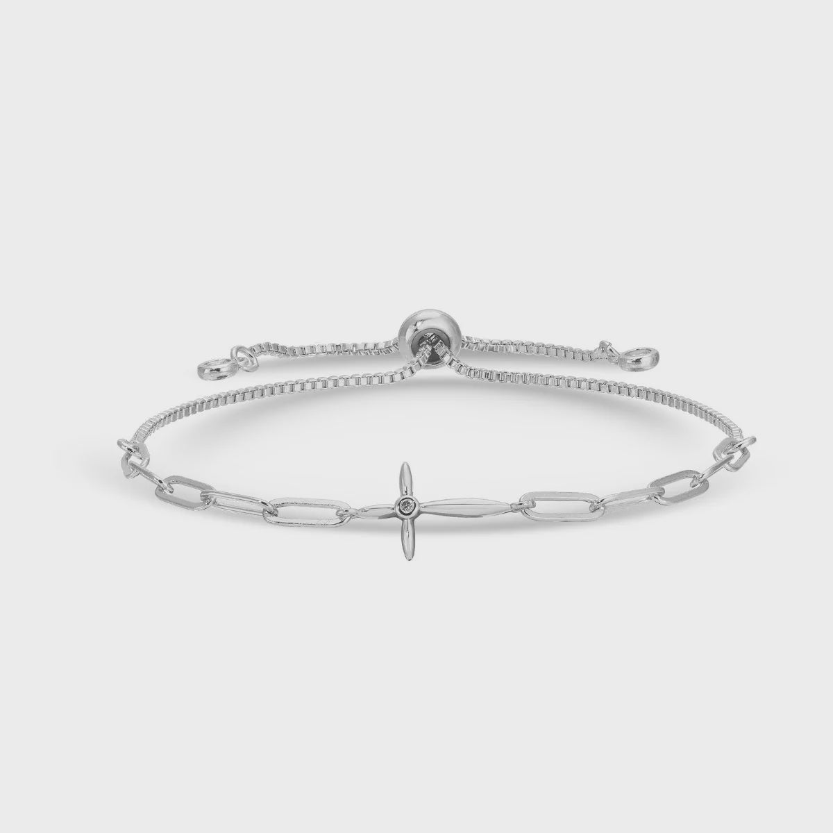 Delicate Cross Pulley Bracelet Silver