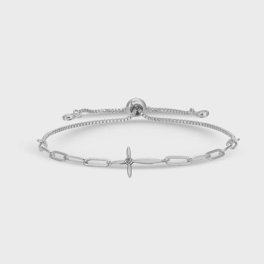 Delicate Cross Pulley Bracelet Silver
