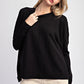 Round Neck Sweater Top Black