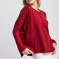 Round Neck Sweater Top Merlot
