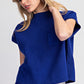 Short Sleeve Sweater Top Blue