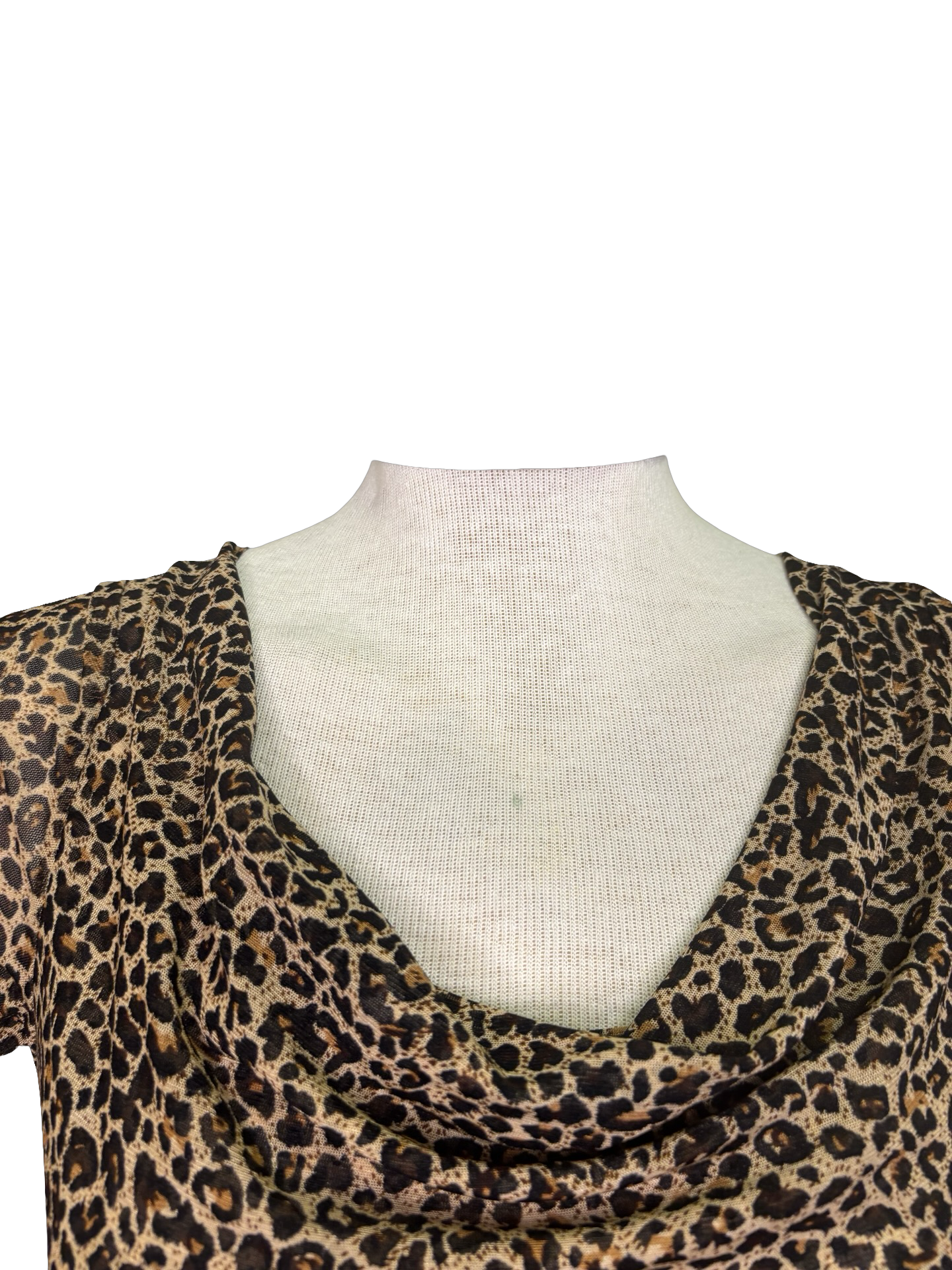 Cowl Neck Leopard Printed Top