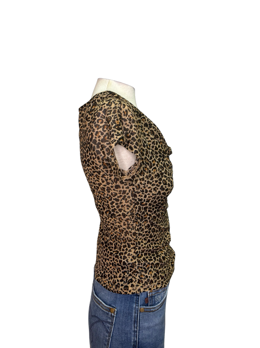 Cowl Neck Leopard Printed Top