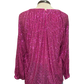 Glitter Keyhole Blouse Hot Pink