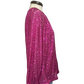 Glitter Keyhole Blouse Hot Pink