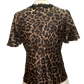 Leopard V Neck Flutter Sleeve Top