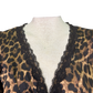 Leopard V Neck Flutter Sleeve Top