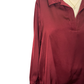 Notched Collar Long Sleeve Blouse Wine