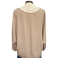 Puff Sleeve V Neck Blouse Top Taupe